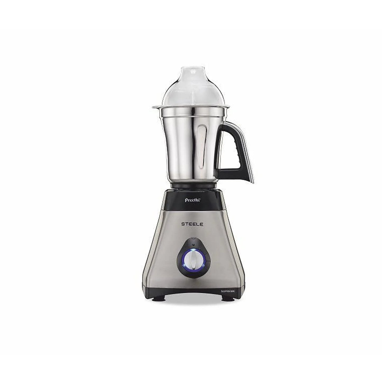 Preethi Steele 3-Jar Mixer Grinder, 550-Watt, Silver